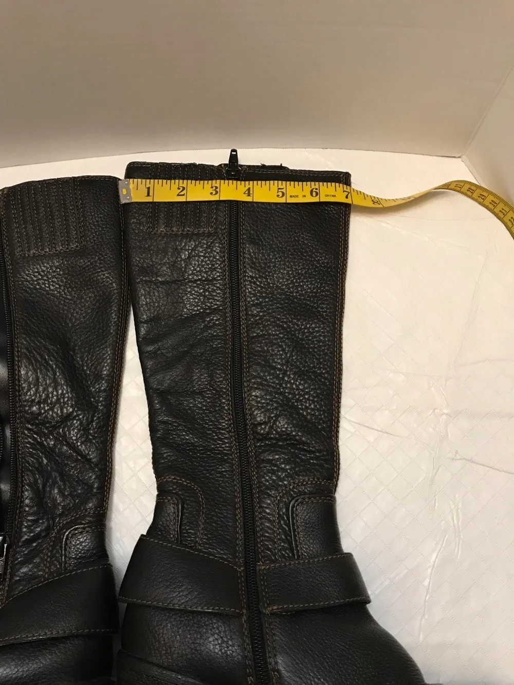 boc Black Over-the-Knee Leather Boots with Buckle Accent